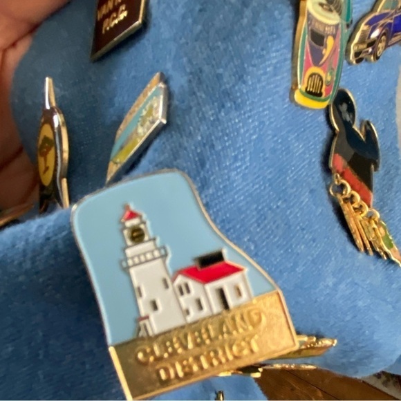 UNIQUE VINTAGE denim Postal Service Vest with Tons of Pins- large - Picture 7 of 11